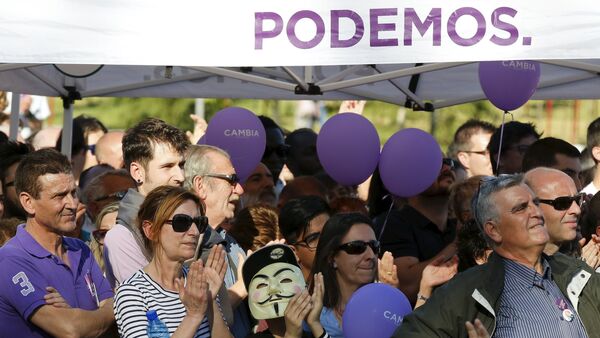 Marcha en apoyo del movimiento Podemos en Madrid - Sputnik Mundo
