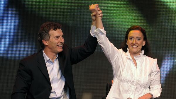 Líder de Propuesta Republicana, Mauricio Macri (izda.) y senadora Gabriela Michetti (archivo) - Sputnik Mundo