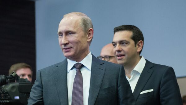 Presidente de Rusia, Vladímir Putin, y primer ministro de Grecia, Alexis Tsipras - Sputnik Mundo