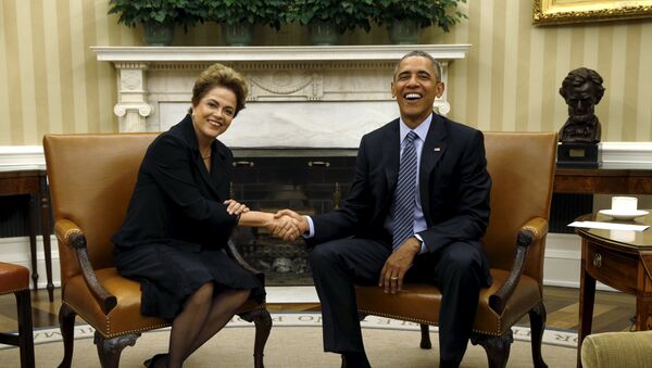 Presidenta de Brasil, Dilma Rousseff y presidente de EEUU, Barack Obama - Sputnik Mundo
