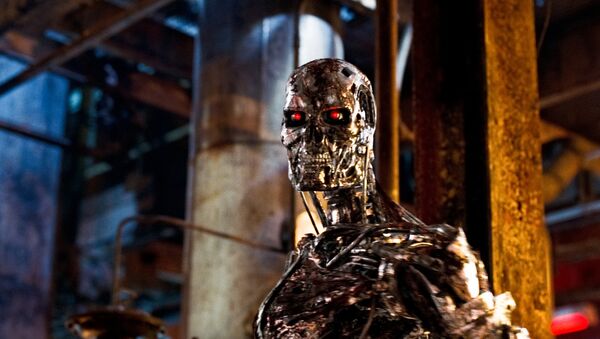 Robot con IA de película de ciencia ficción Terminator - Sputnik Mundo