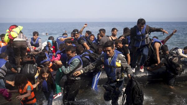 Refugiados sirios en Grecia - Sputnik Mundo