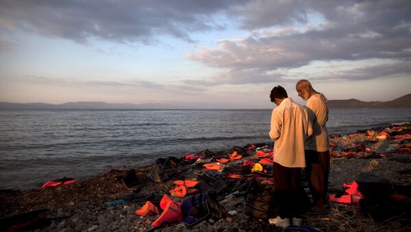 Refugiados en Grecia (archivo) - Sputnik Mundo