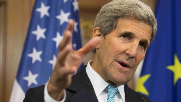 John Kerry, secretario de Estado de EEUU en rueda de prensa en Berlín - Sputnik Mundo