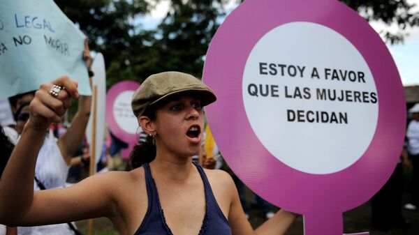 Activistas de Nicaragua participan en la protesta a favor del aborto, Managua - Sputnik Mundo