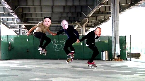 Putin, Obama y Kim Jong-un patinan al son de 'Why can’t we be friends' - Sputnik Mundo