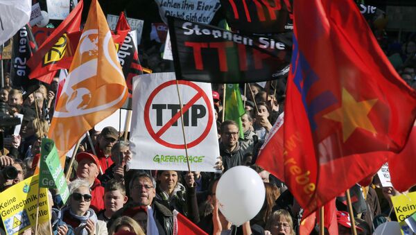 Manifestación en Berlín contra el TTIP - Sputnik Mundo