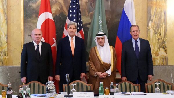 Ministros de Asuntos Exteriores de Turquía, EEUU, Arabia Saudí y Rusia en Viena - Sputnik Mundo