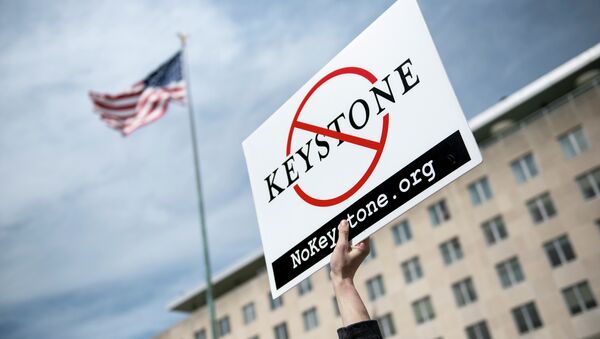 Protestas contra la construcción del oleoducto Keystone XL - Sputnik Mundo