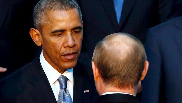 Barack Obama, presidente de EEUU y Vladímir Putin, presidente de Rusia - Sputnik Mundo