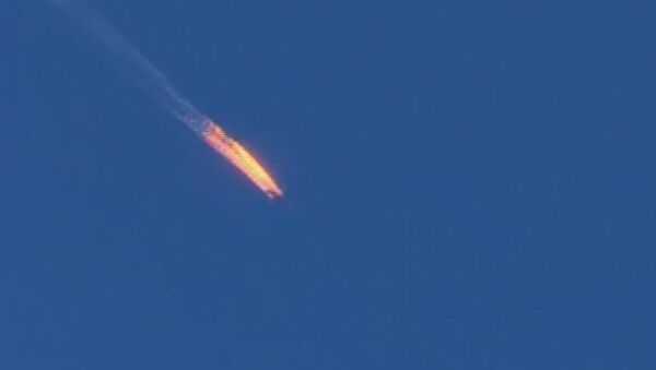 El Su-24 ruso, derribado cerca de la frontera turco-siria el 24 de noviembre de 2015 - Sputnik Mundo