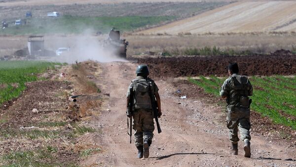Militares turcos en la frontera con Siria (archivo) - Sputnik Mundo