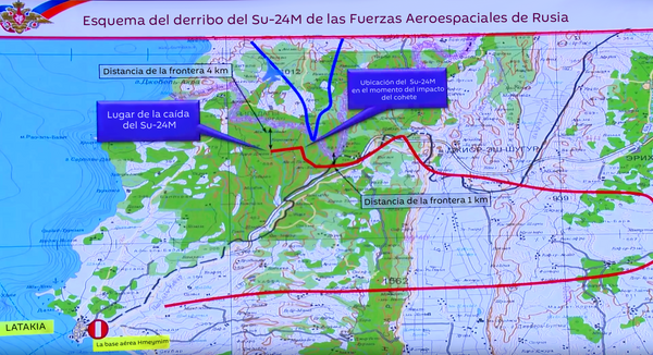 Esquema del derribo del Su-24M de las Fuerzas Aeroespaciales de Rusia Esquema del derribo del Su-24M de las Fuerzas Aeroespaciales de Rusia - Sputnik Mundo