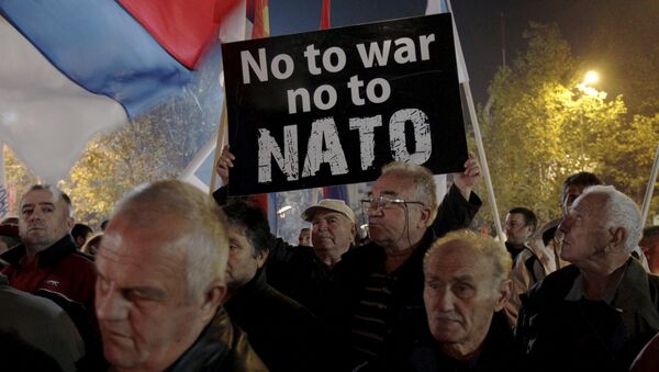 La protesta contra la OTAN en Podgorica - Sputnik Mundo