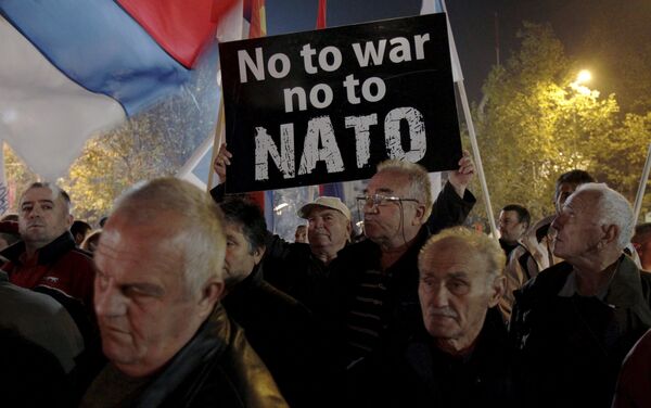 La protesta contra la OTAN en Podgorica - Sputnik Mundo