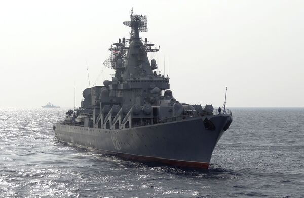 Visita de periodistas extranjeros al crucero portamisiles Moskvá - Sputnik Mundo