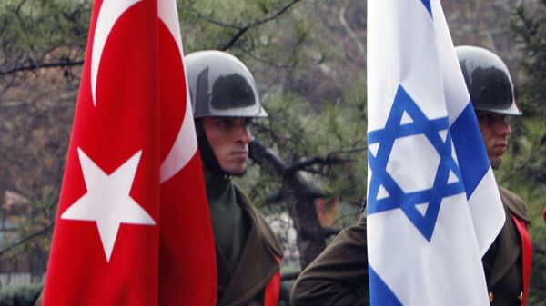 La bandera de Turquía e Israel - Sputnik Mundo