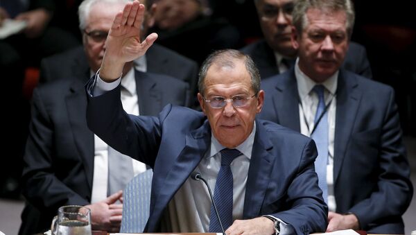 Serguéi Lavrov, ministro ruso de Asuntos Exteriores, durante la votación en el Consejo de Seguridad de la ONU - Sputnik Mundo