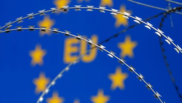 Signo en la frontera de la UE en Slovenia - Sputnik Mundo
