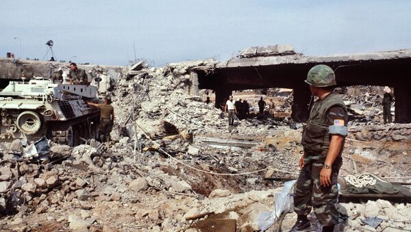 Сuartel de los marines estadounidenses destruido, Beirut, 1983 - Sputnik Mundo