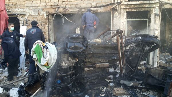 Lugar del atentado en la ciudad siria de Homs - Sputnik Mundo