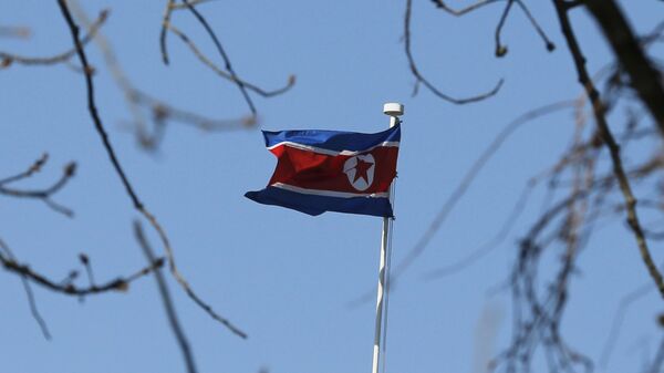 A North Korean flag is pictured at its embassy in Beijing - Sputnik Mundo