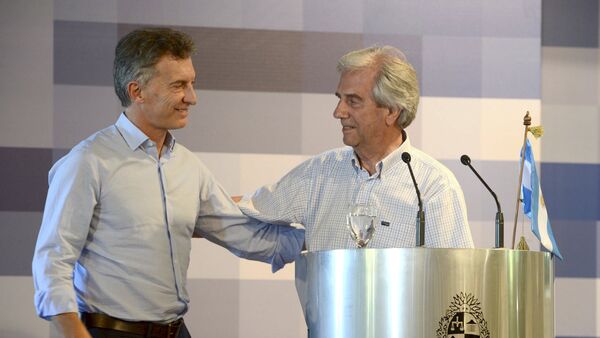 Presidente de Argentina, Mauricio Macri, y presidente de Uruguay, Tabaré Vázquez - Sputnik Mundo