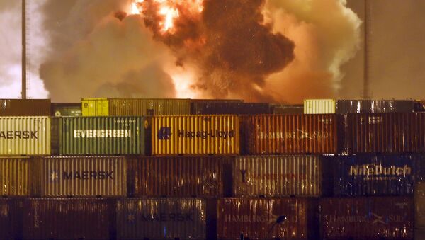 Incendio en una de las terminales de carga del puerto de Guarujá - Sputnik Mundo