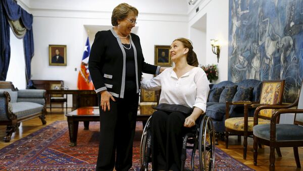 Michelle Bachelet, presidenta de Chile, y Gabriela Michetti, vicepresidenta de Argentina - Sputnik Mundo