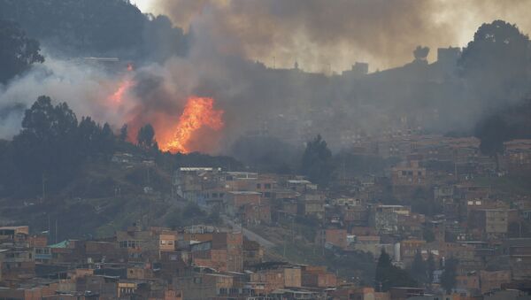 Bomberos de Bogotá controlan 85% de incendio en cerros de la ciudad - Sputnik Mundo