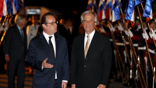 Presidente de Francia, François Hollande, y presidente de Uruguay, Tabaré Vázquez - Sputnik Mundo