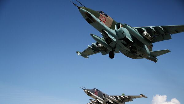 Cazas rusos Su-25 en Siria - Sputnik Mundo