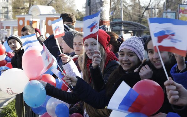 La celebración del 2 aniversario de la adhesión de Crimea a Rusia - Sputnik Mundo