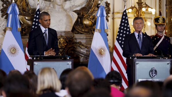 Presidente de EEUU, Barack Obama y presidente de Argentina, Mauricio Macri - Sputnik Mundo