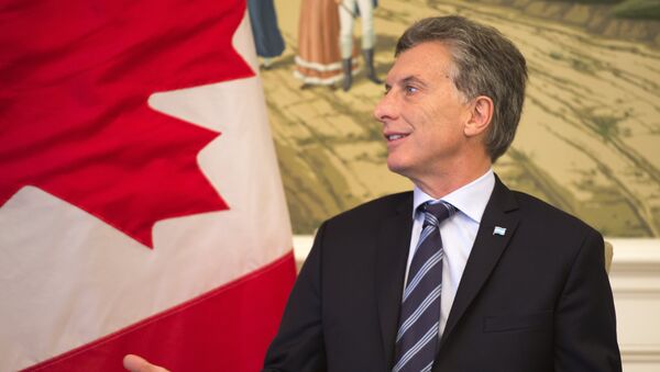 Mauricio Macri, presidente de Argentina, durante el encuentro con el primer ministro de Canadá, Justin Trudeau - Sputnik Mundo