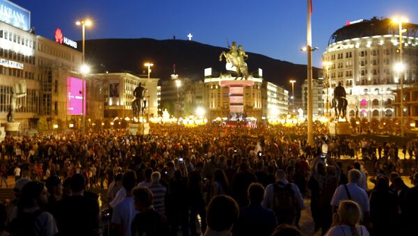 Protestas antigubernamentales en Macedonia - Sputnik Mundo