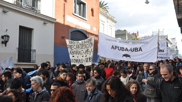 Marcha de la Asociación del Personal No Docente de la Universidad de Buenos Aires. - Sputnik Mundo