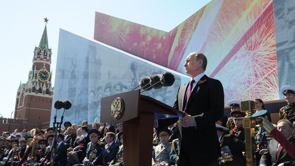 Presidente de Rusia, Vladímir Putin, durante el discurso del Desfile militar dedicado al 71 aniversario de la Victoria en la Gran Guerra Patria - Sputnik Mundo