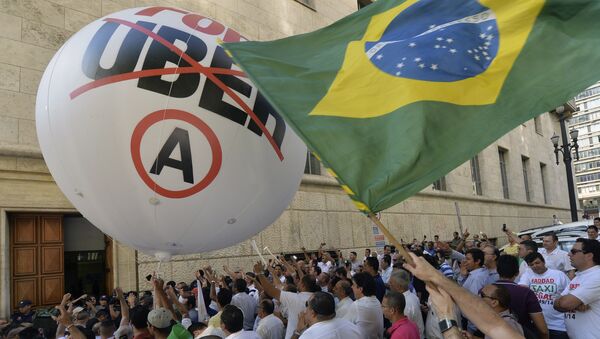 Protestas contra Uber en Sao Paulo (archivo) - Sputnik Mundo