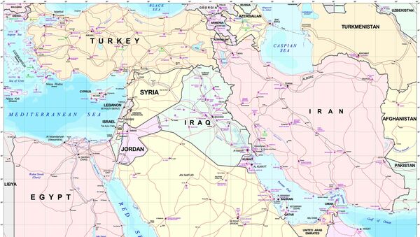 El mapa del Oriente Medio - Sputnik Mundo