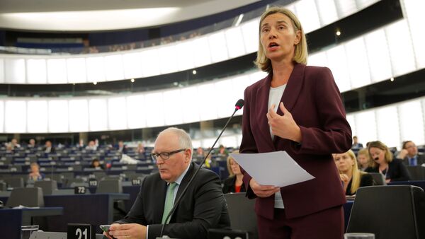 Federica Mogherini, la máxima responsable de Política Exterior de la UE - Sputnik Mundo