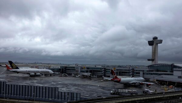 A general view of the international arrival terminal at JFK airport in New York - Sputnik Mundo
