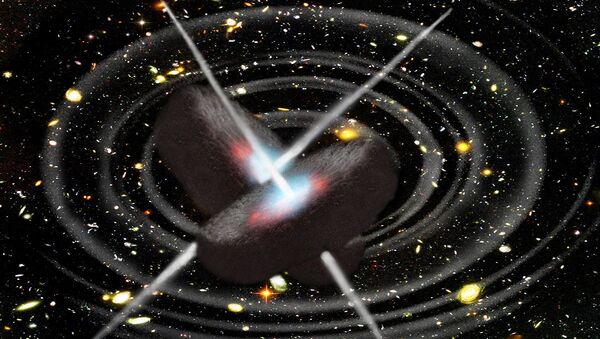 Colisión de dos agujeros negros y ondas  gravitacionales - Sputnik Mundo