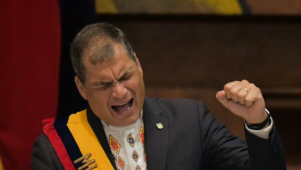 Ecuadorean President Rafael Correa delivers his annual message to the Nation before the National Assembly, the last of his administration, in Quito on May 24, 2016. - Sputnik Mundo
