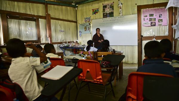 Una clase en la escuela rural de Adolfo Lopez Mateos en Oaxaca - Sputnik Mundo