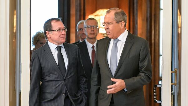 Ministro ruso de Relaciones Exteriores, Serguéi Lavrov, y su homólogo de Nueva Zelanda, Murray McCully - Sputnik Mundo