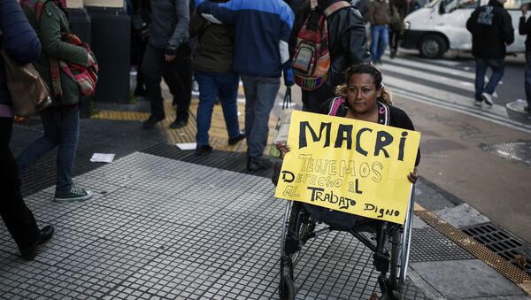 Protesta de trabajadores en Buenos Aires, Argentina - Sputnik Mundo