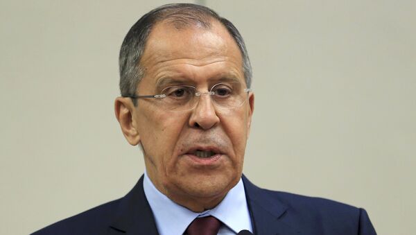 El canciller ruso Serguéi Lavrov en una rueda de prensa - Sputnik Mundo