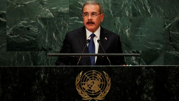 Dominican Republic President Danilo Medina addresses the United Nations General Assembly in the Manhattan borough of New York - Sputnik Mundo