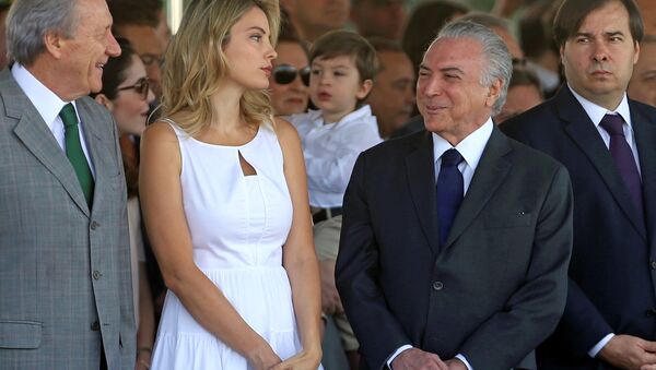 Presidente de Brasil Michel Temer y su esposa Marcela Temer - Sputnik Mundo